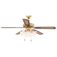 Stropní svítidlo s ventilátorem RETRO - 132 cm - zlaté