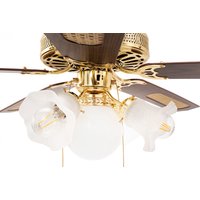 Stropní svítidlo s ventilátorem RETRO - 132 cm - zlaté