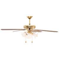 Stropní svítidlo s ventilátorem RETRO - 132 cm - zlaté