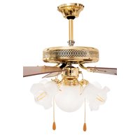 Stropní svítidlo s ventilátorem RETRO - 132 cm - zlaté