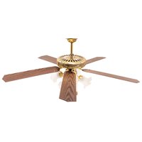 Stropní svítidlo s ventilátorem RETRO - 132 cm - zlaté