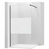 Koupelnová pevná zástěna MAXMAX KIOTO BLACK 120 cm - čiré/mat