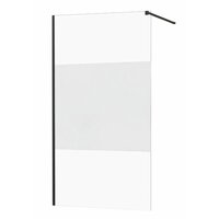 Koupelnová pevná zástěna MAXMAX KIOTO BLACK 120 cm - čiré/mat