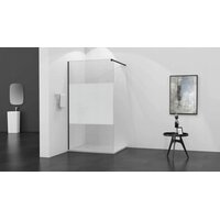 Koupelnová pevná zástěna MAXMAX KIOTO BLACK 120 cm - čiré/mat