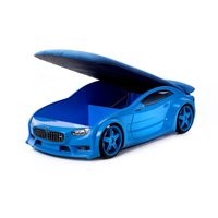Dětská 3D autopostel 180x80 cm s úložným prostorem BEEMER Standard modrá + spojler