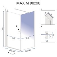 Sprchový kout MAXMAX Rea MAXIM 90x90 cm