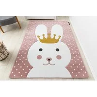 SKLADEM: Dětský kusový koberec PetMe Král králík - růžový - 200x290 cm