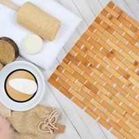 Koupelnová mozaiková bambusová předložka 40x60 cm