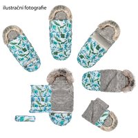 Rostoucí fusak do kočárku GROW UP - BLUE DIAMOND - s kožešinou