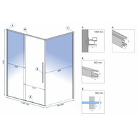 Sprchový kout MAXMAX Rea SOLAR 120x90 cm - zlatý