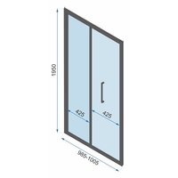 Sprchový kout MAXMAX Rea RAPID fold 100x90 cm - černý