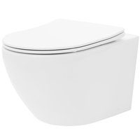 Závěsné WC MAXMAX Rea CARLO mini RIMLESS + Duroplast sedátko flat - bílé