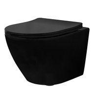 Závěsné WC MAXMAX Rea CARLO mini RIMLESS + Duroplast sedátko flat - černé matné