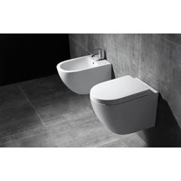 Závěsné WC MAXMAX Rea CARLO mini RIMLESS + sedátko basic - bílé