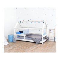 Dětská domečková postel z masivu 180x90 cm TEREZA se zábranami