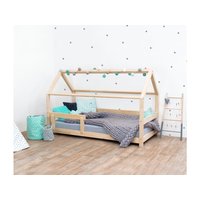 Dětská domečková postel z masivu 200x90 cm TEREZA se zábranami