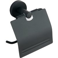 Držák toaletního papíru MEXEN REMO s krytem - kovový - černý matný, 7050733-70