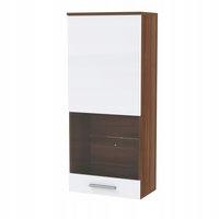 Obývací stěna COSMOS II s LED podsvícením - švestka/bílá lesklá
