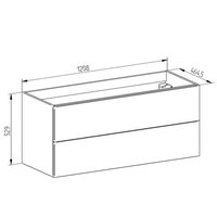 Koupelnová skříňka s keramický umyvadlem 120 cm, bílá