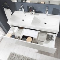 Koupelnová skříňka s keramický umyvadlem 120 cm, bílá