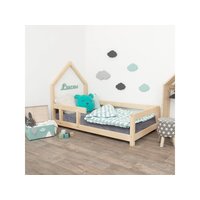 Dětská domečková postel z masivu 160x90 cm POPPI se zábranami