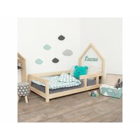 Dětská domečková postel z masivu 160x70 cm POPPI se zábranami