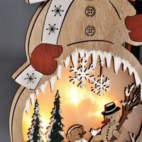 Dekorační LED sněhulák - dřevěný