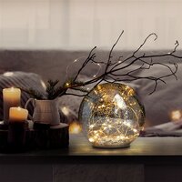 Dekorační LED vánoční skleněná koule - 15 cm