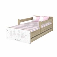 Dětská postel MAX - 160x80 cm - RŮŽOVÁ BALETKA - dub sonoma