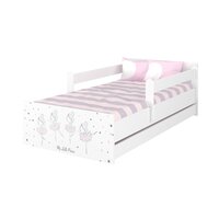 Dětská postel MAX - 180x90 cm - RŮŽOVÁ BALETKA - bílá