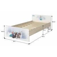 Dětská postel MAX - 180x90 cm - RŮŽOVÁ BALETKA - dub sonoma