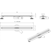 Sprchový žlab MAXMAX Mexen FLAT 360 SLIM - černý