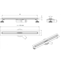 Sprchový žlab MAXMAX Mexen FLAT 360 SLIM - černý, 1741110