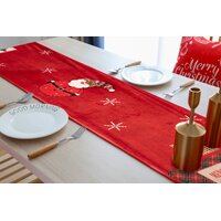 Vánoční běhoun na stůl MERRY CHRISTMAS - 35x170 cm - červený