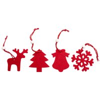Vánoční látkové závěsné ozdoby na stromeček 16 ks - červené
