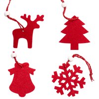 Vánoční látkové závěsné ozdoby na stromeček 16 ks - červené
