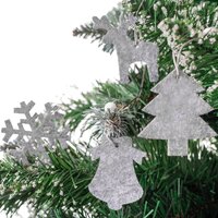 Vánoční látkové závěsné ozdoby na stromeček 16 ks - šedé