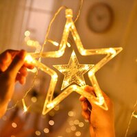 Vánoční svítící řetěz - hvězdy - 92 LED - 250x110 cm