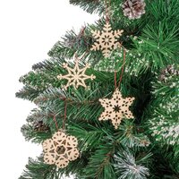 Vánoční závěsné ozdoby na stromeček ze dřeva 8 ks - vločky