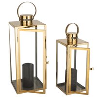 Sada 2 luceren BOX - kov/sklo - zlaté - 45 a 35 cm