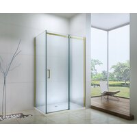 Sprchový kout OMEGA 140x100 cm - zlatý - čiré sklo