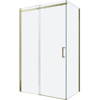 Sprchový kout OMEGA 140x90 cm - zlatý - čiré sklo