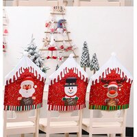 Vánoční návlek na židle - Santa, sobík a sněhulák - sada 3 kusů