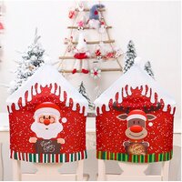 Vánoční návlek na židle - Santa, sobík a sněhulák - sada 3 kusů