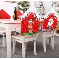 Vánoční návlek na židle - Santa, sobík a sněhulák - sada 3 kusů