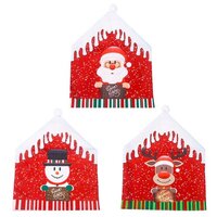 Vánoční návlek na židle - Santa, sobík a sněhulák - sada 3 kusů