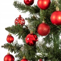 Vánoční závěsné baňky na stromeček - 100 ks - červené