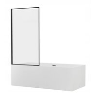 Vanová zástěna MEXEN ALEX - pevná - 80x140 cm - černá - čiré sklo, 893-080-000-70-70
