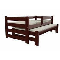 Dětská postel s výsuvnou přistýlkou z MASIVU 200x80cm SE ŠUPLÍKY - DPV001