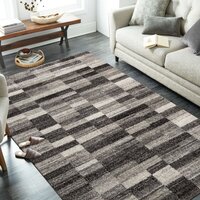 Kusový koberec PANNE pásky - odstíny šedé